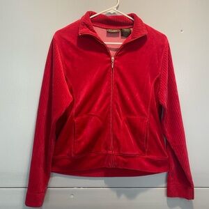 Jane Ashley Vibrant Red Bomber Jacket